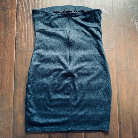 Forever 21 Blue Jean Denim-Like Bodycon Strapless Mini Dress - Picture 5 of 8